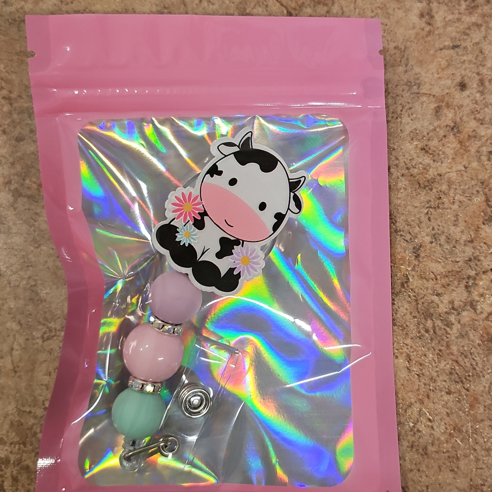 Cute Cow Pacifier Clip - Pink, Purple, Green